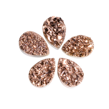 Rainbow Titanium Rose Gold Pear Flat loose gemstone - view 1