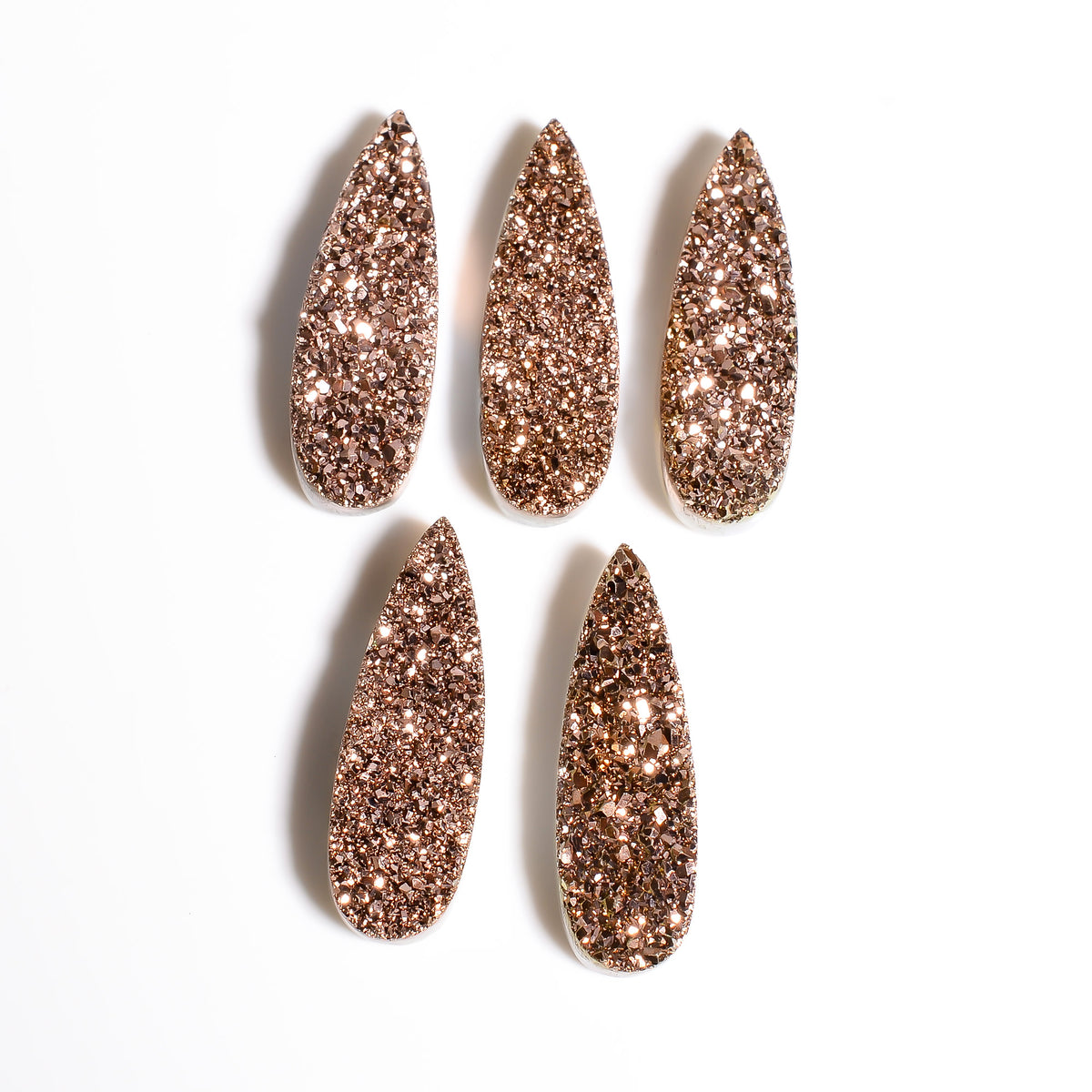Rainbow Titanium Rose Gold Pear Flat loose gemstone - view 8