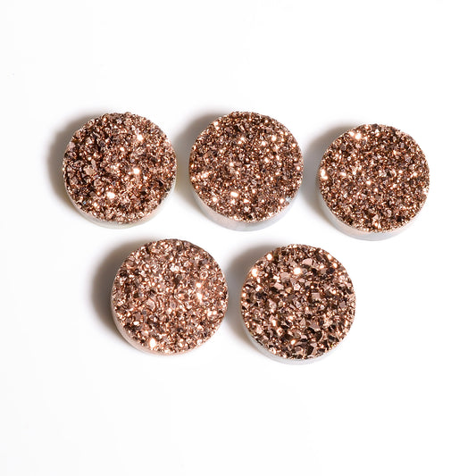 Rainbow Titanium Rose Gold Round Flat loose gemstone - view 2