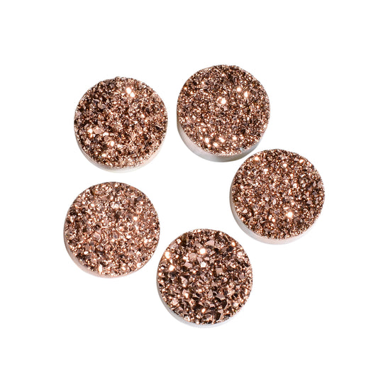 Rainbow Titanium Rose Gold Round Flat loose gemstone - view 1