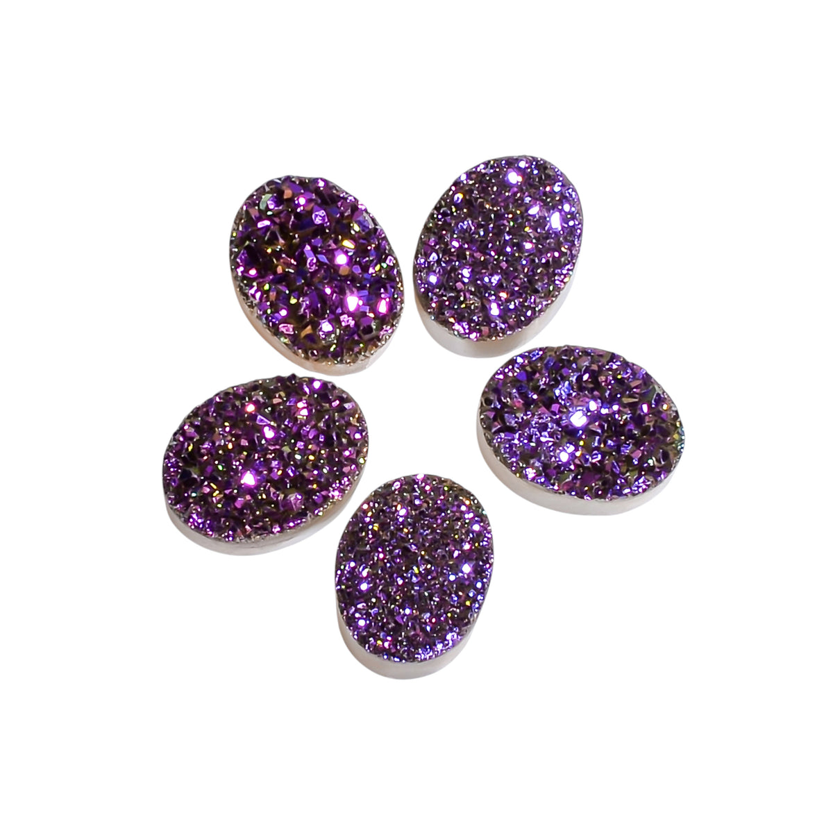 Rainbow Titanium Purple Oval Flat loose gemstone - view 1