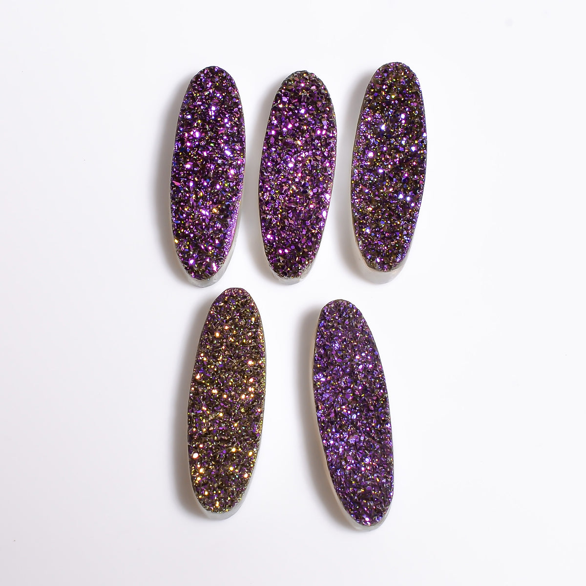 Rainbow Titanium Purple Oval Flat loose gemstone - view 11