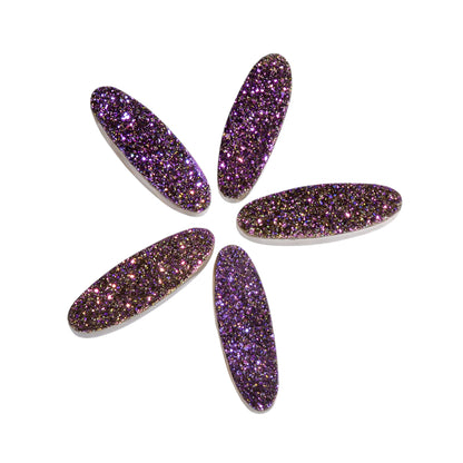 Rainbow Titanium Purple Oval Flat loose gemstone - view 10