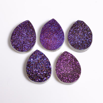 Rainbow Titanium Purple Pear Flat loose gemstone - view 5