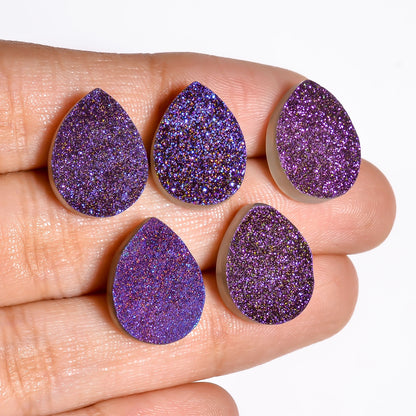Rainbow Titanium Purple Pear Flat loose gemstone - view 6