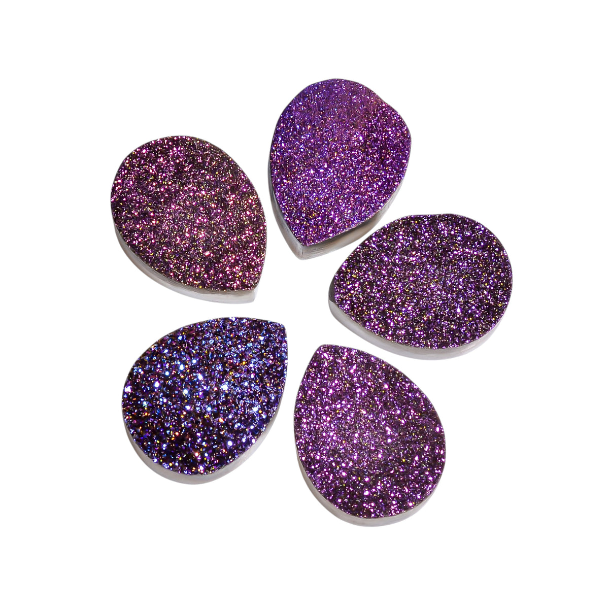 Rainbow Titanium Purple Pear Flat loose gemstone - view 4