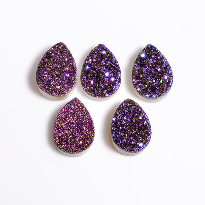 Rainbow Titanium Purple Pear Flat loose gemstone - view 2
