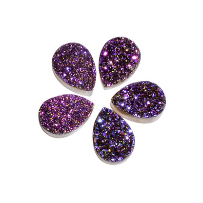 Rainbow Titanium Purple Pear Flat loose gemstone - view 1