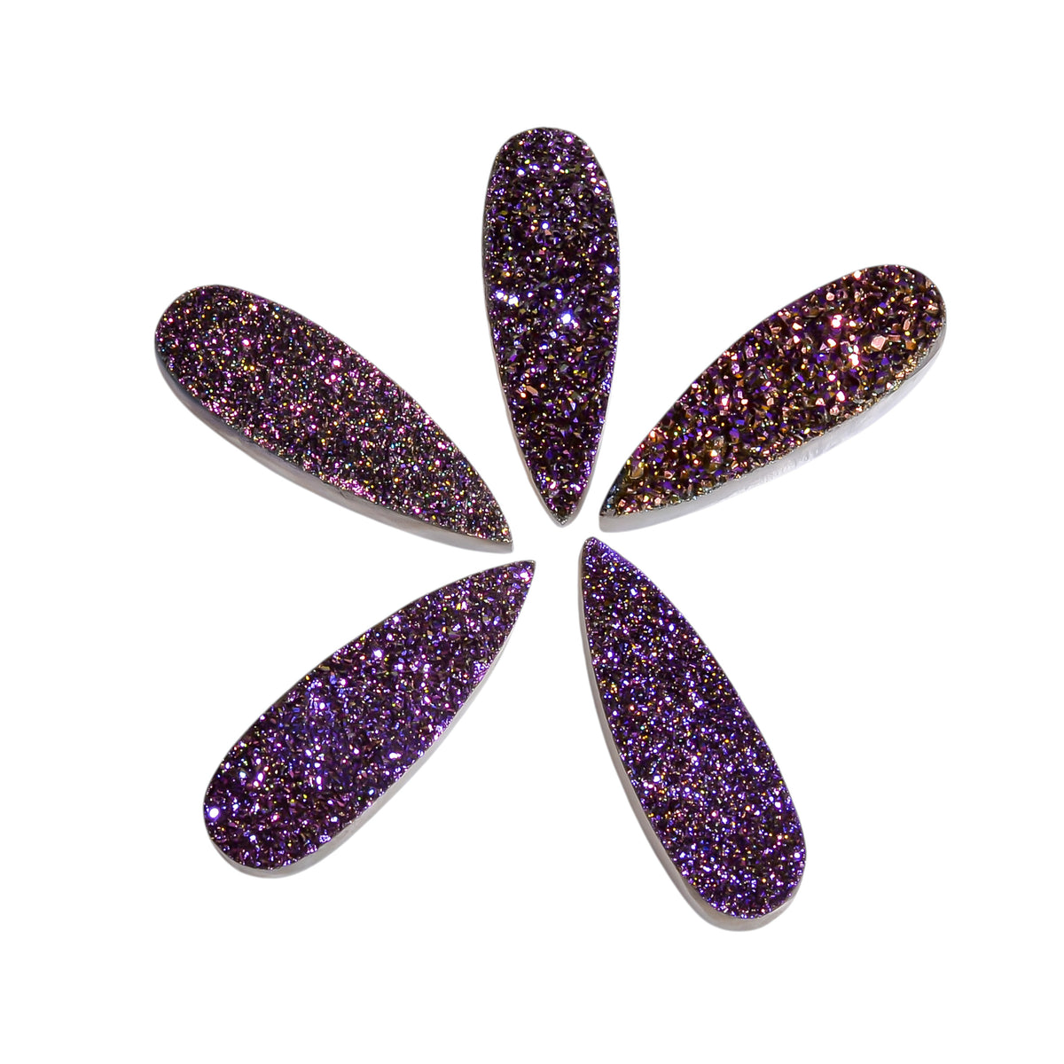 Rainbow Titanium Purple Pear Flat loose gemstone - view 7
