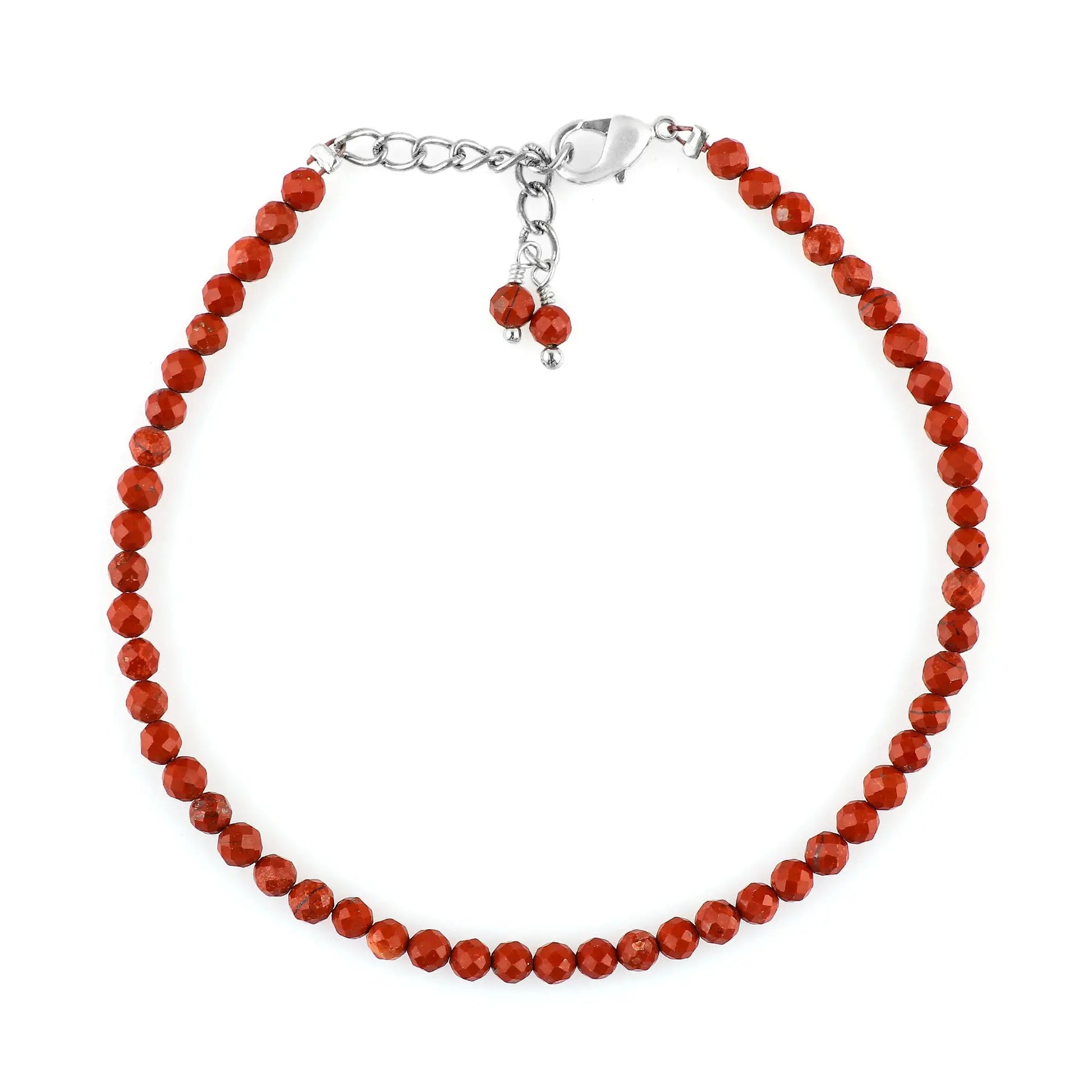 Natural Red Jasper Gemstone Micro Round Beads Bracelet, Birthstone Healing Crystal Armonia