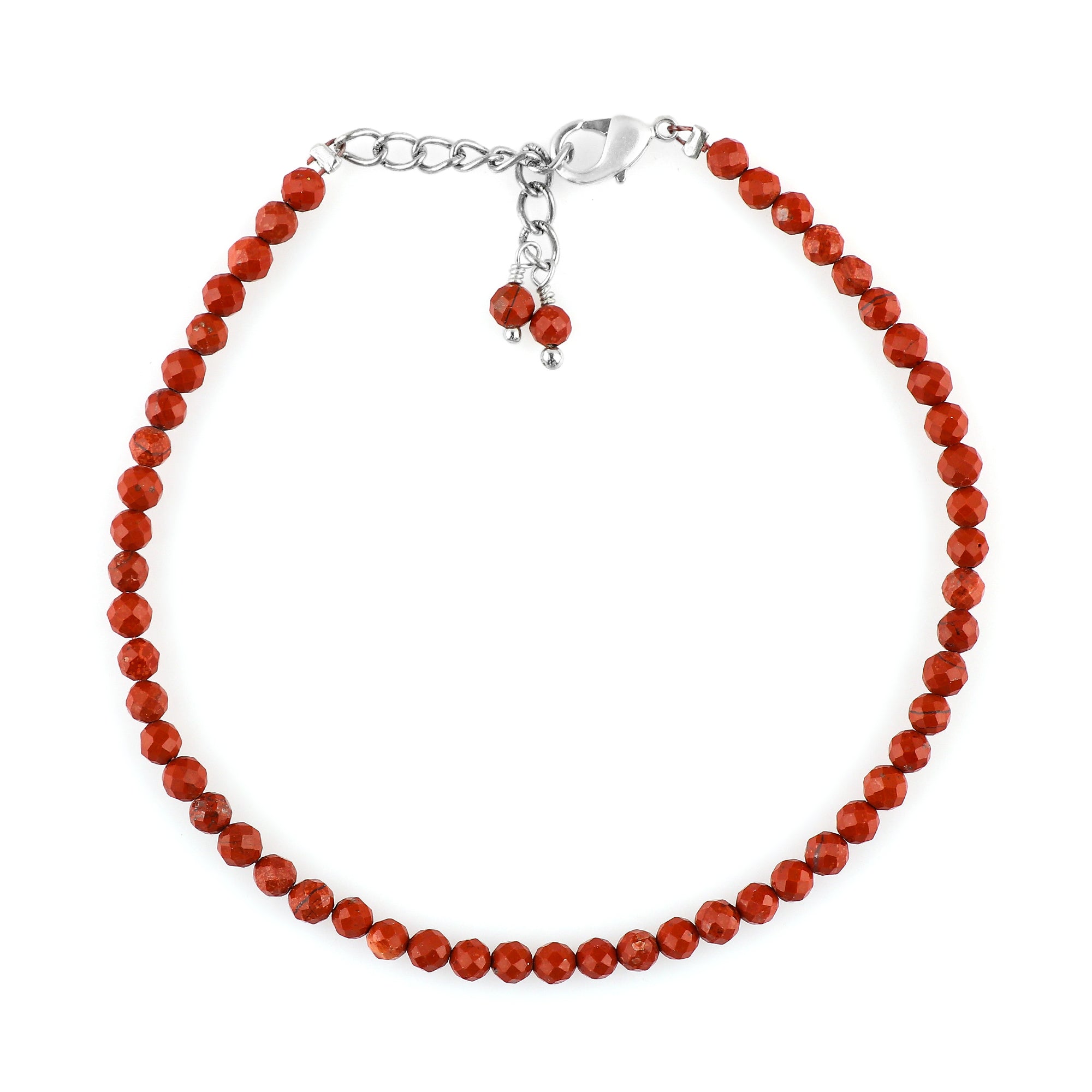 Natural Red Jasper Gemstone Micro Round Beads Bracelet, Birthstone Healing Crystal