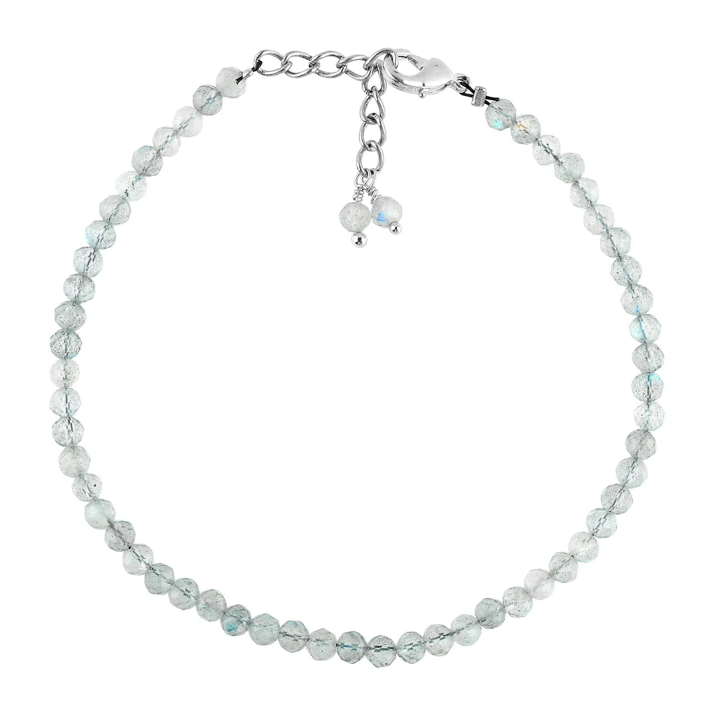 Natural Moonstone Gemstone Micro Round Beads Bracelet, Birthstone Healing Crystal Armonia