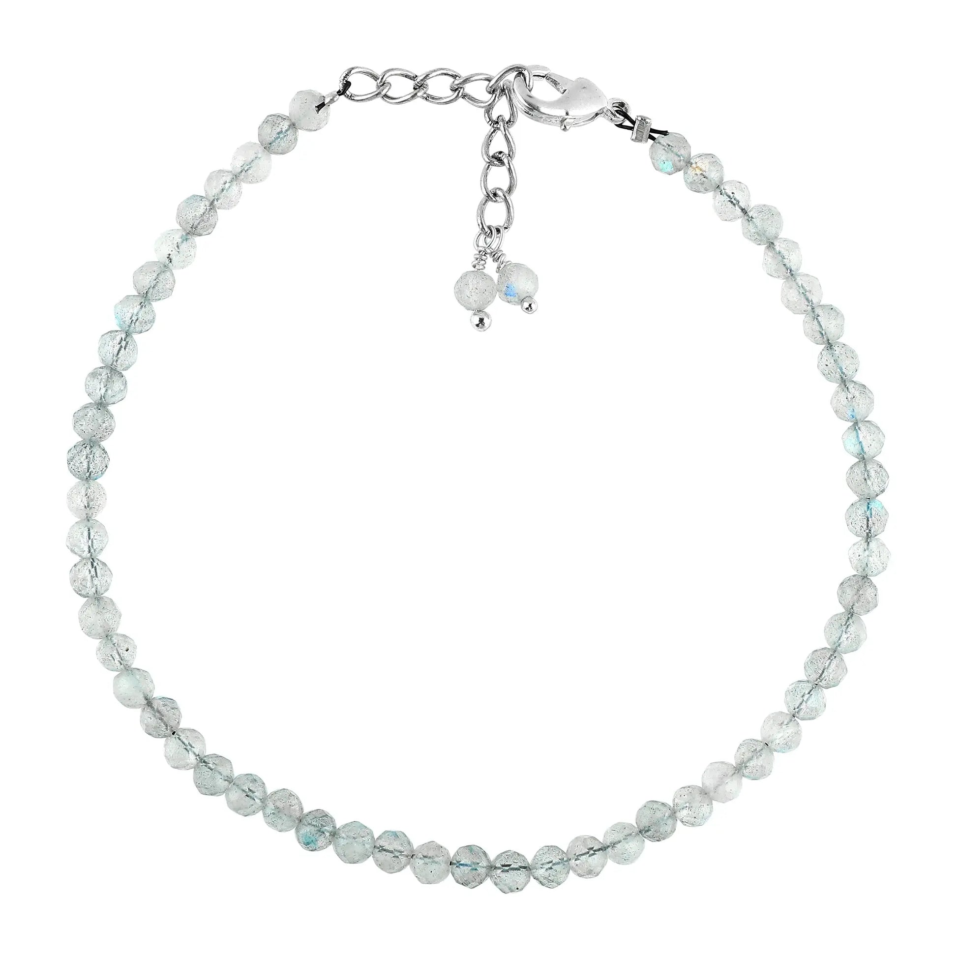 Natural Moonstone Gemstone Micro Round Beads Bracelet, Birthstone Healing Crystal Armonia