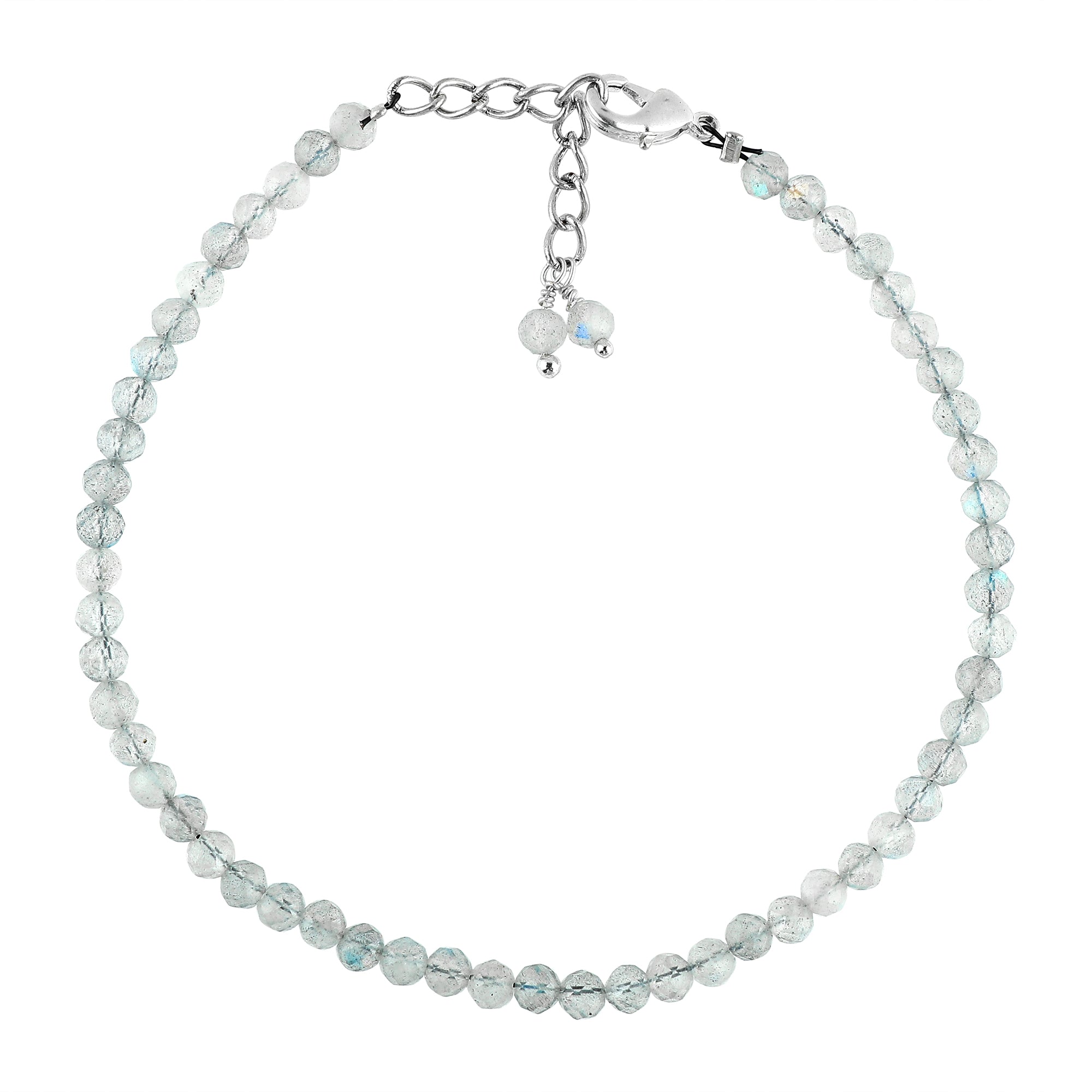 Natural Moonstone Gemstone Micro Round Beads Bracelet, Birthstone Healing Crystal