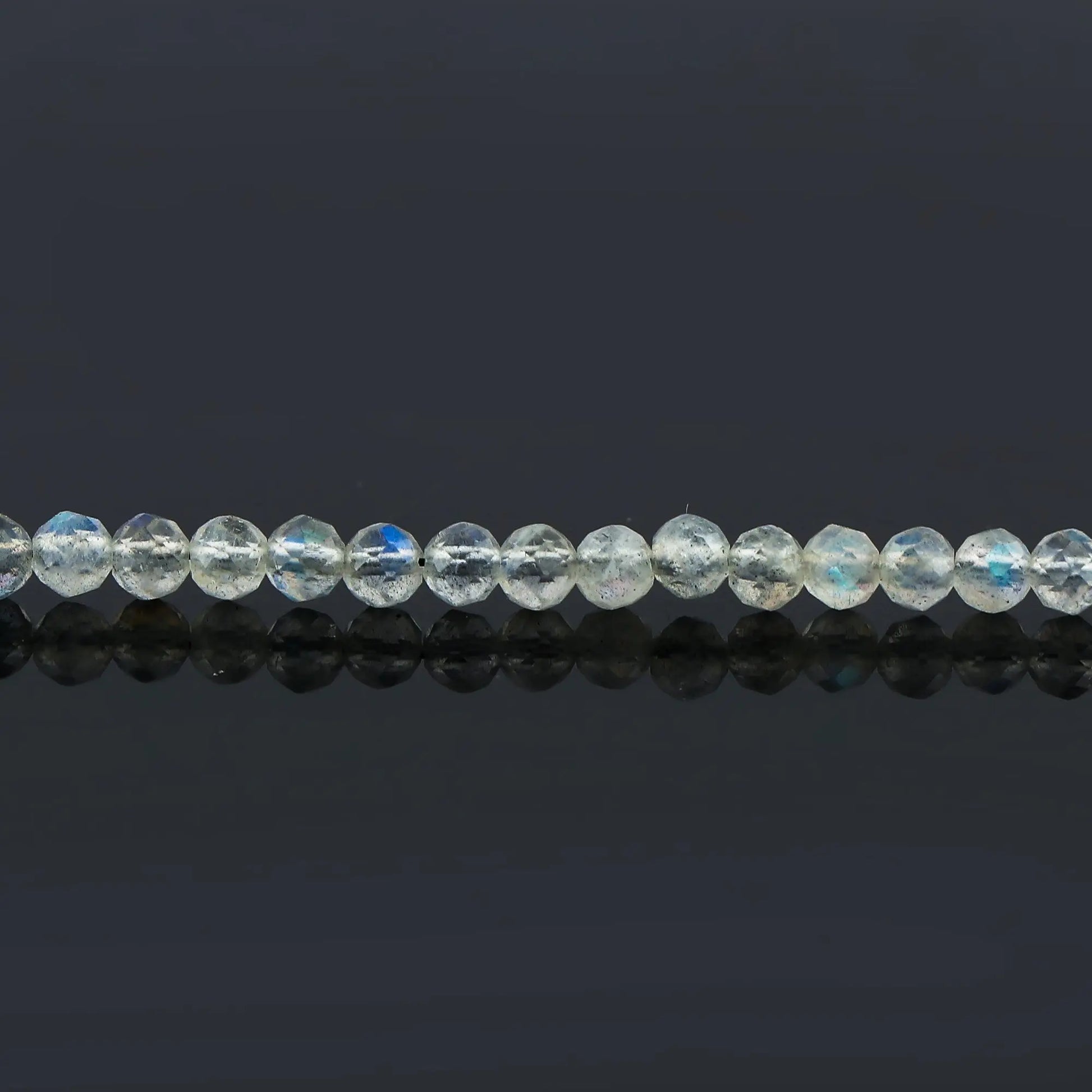 Natural Moonstone Gemstone Micro Round Beads Bracelet, Birthstone Healing Crystal Armonia