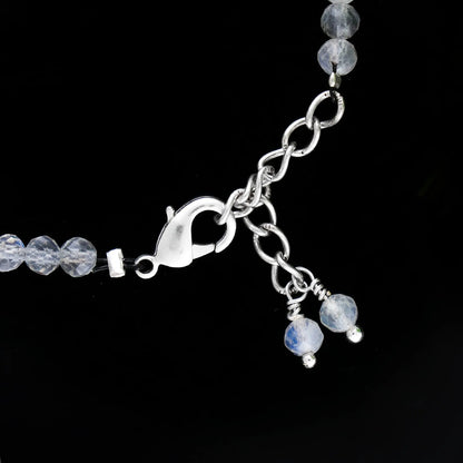 Natural Moonstone Gemstone Micro Round Beads Bracelet, Birthstone Healing Crystal Armonia