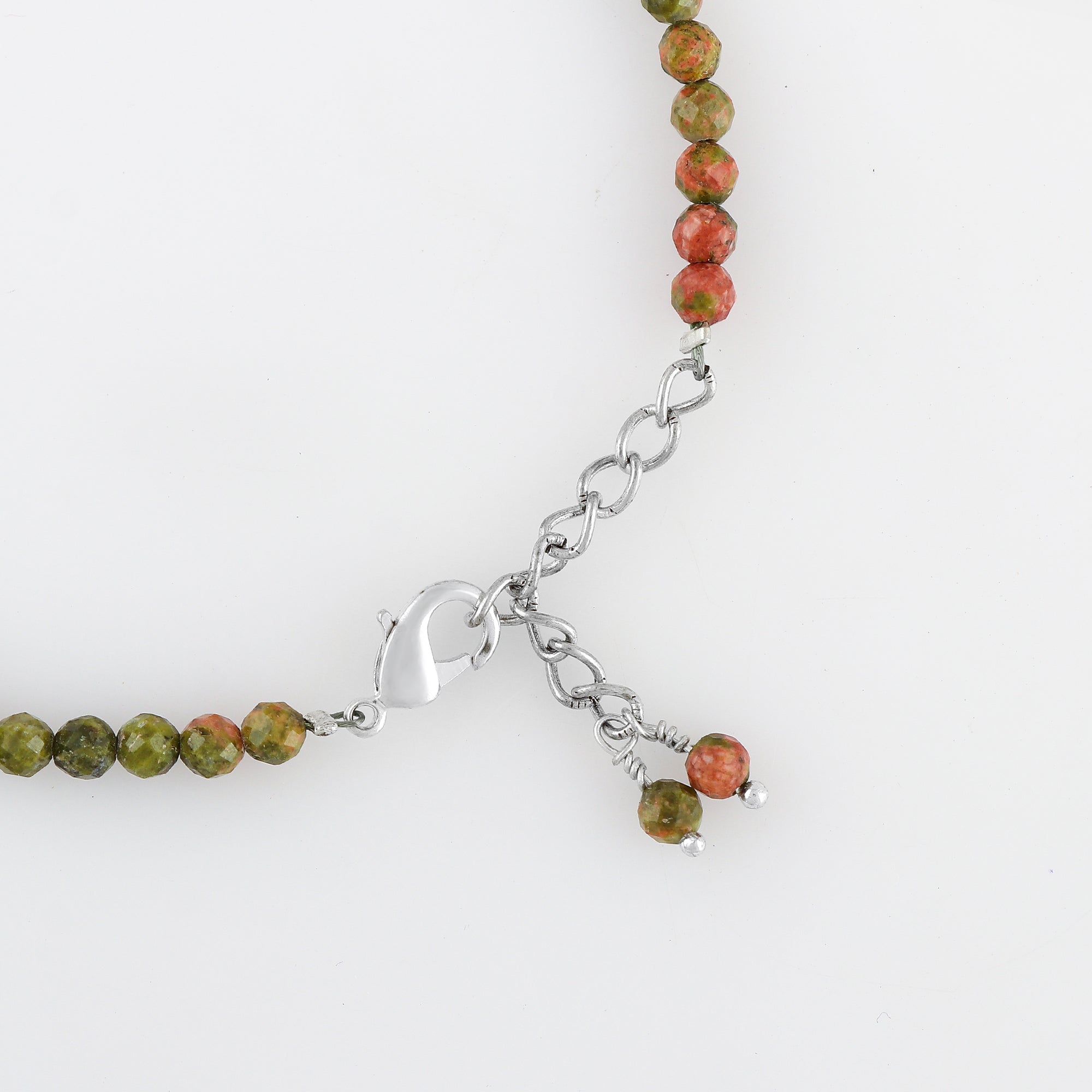 Natural Unakaite Gemstone Micro Round Beads Bracelet, Birthstone Healing Crystal