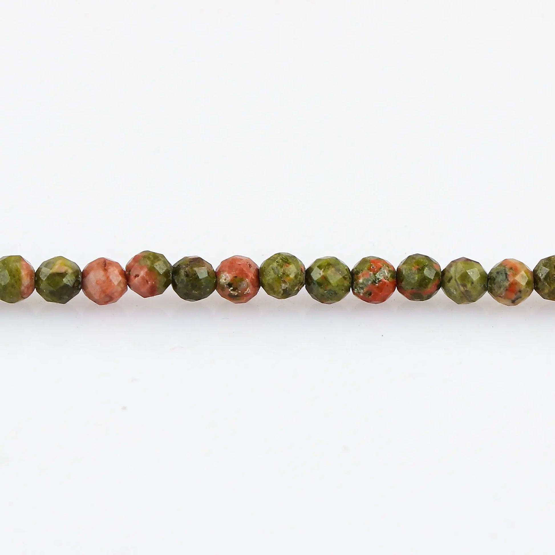 Natural Unakaite Gemstone Micro Round Beads Bracelet, Birthstone Healing Crystal Armonia