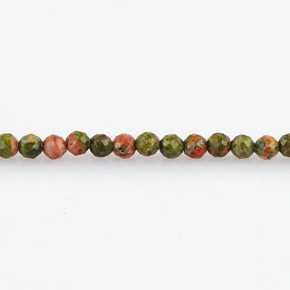 Natural Unakaite Gemstone Micro Round Beads Bracelet, Birthstone Healing Crystal Armonia