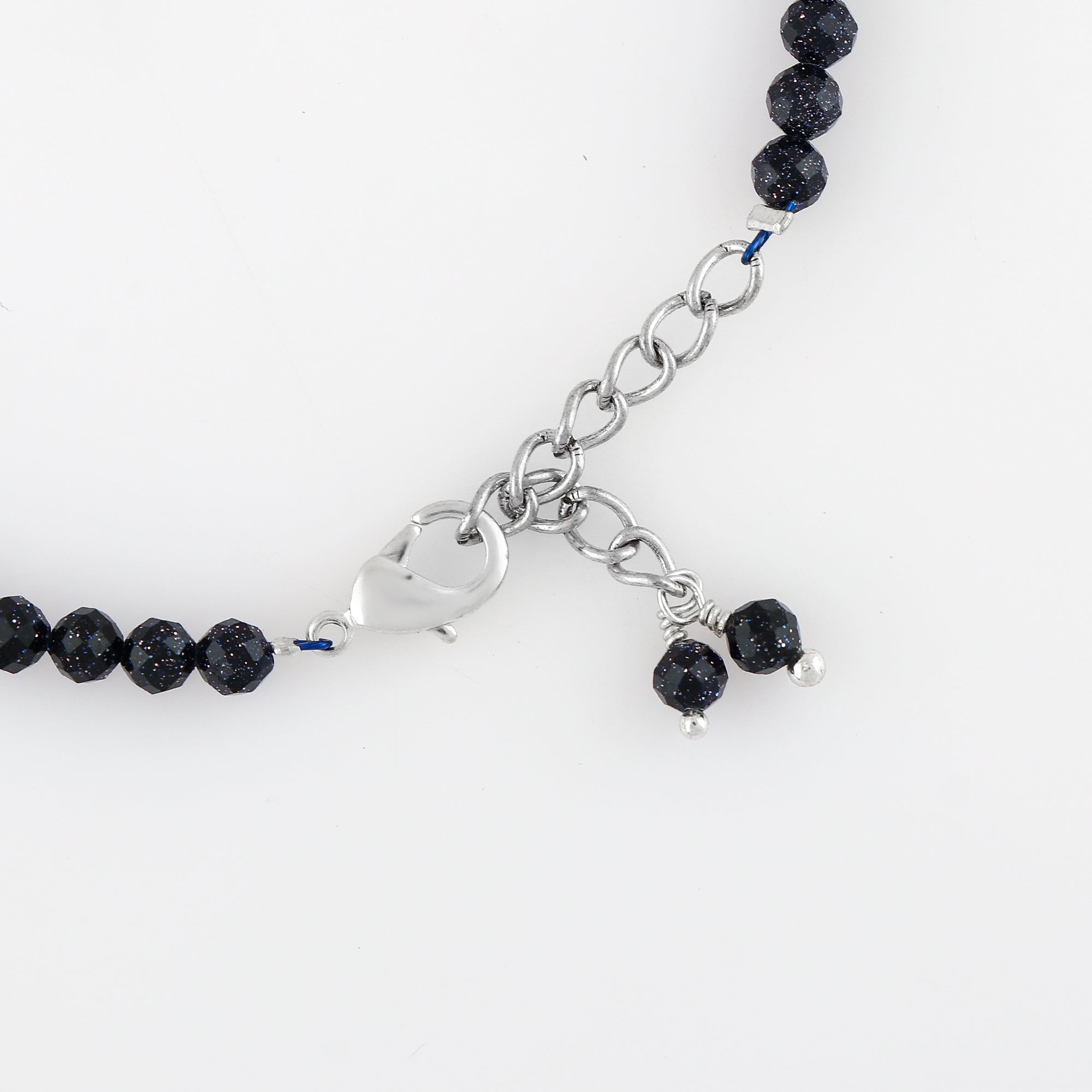 Natural Blue Sunstone Gemstone Micro Round Beads Bracelet, Birthstone Healing Crystal