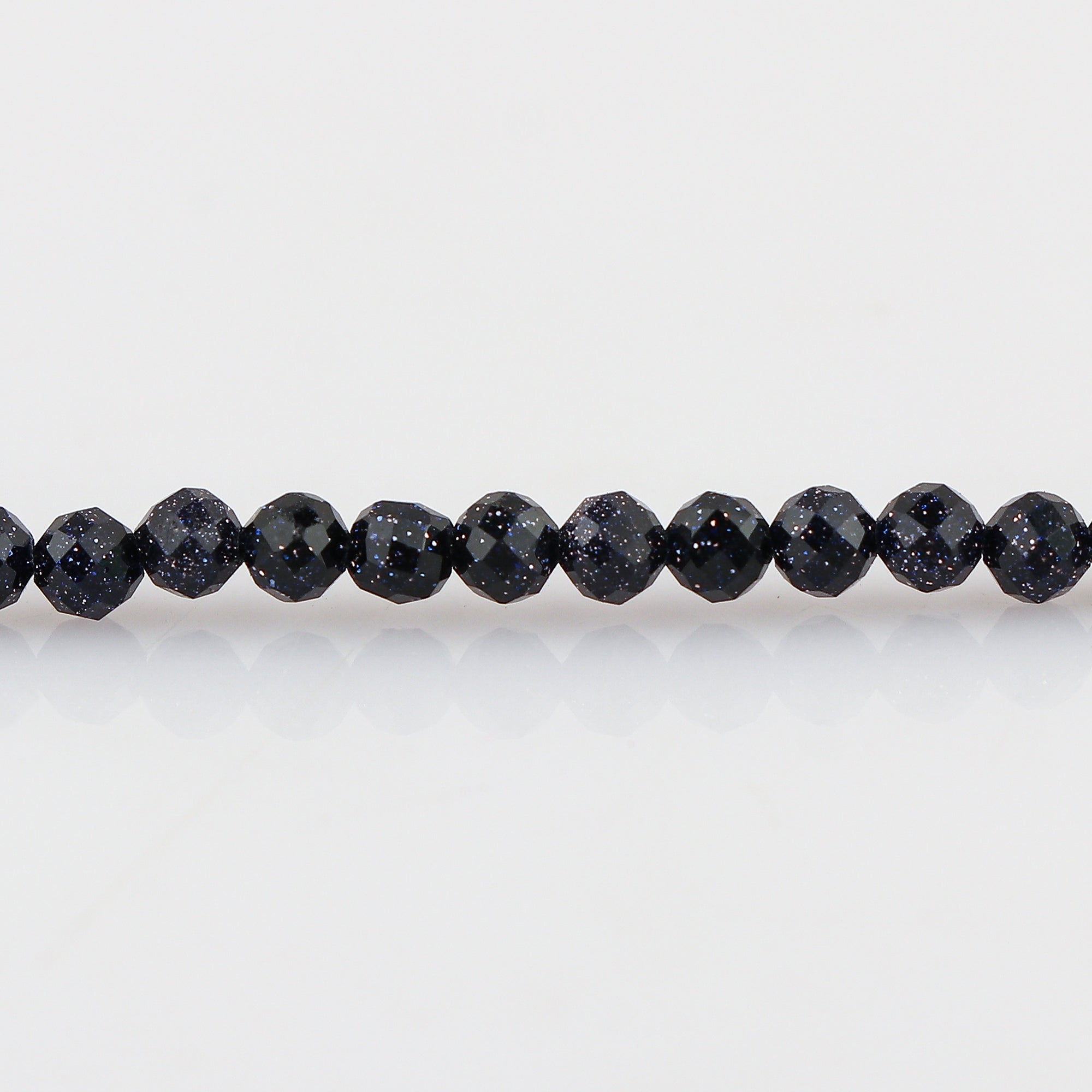 Natural Blue Sunstone Gemstone Micro Round Beads Bracelet, Birthstone Healing Crystal