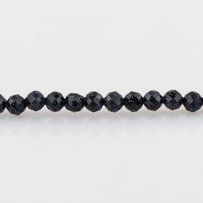 Natural Blue Sunstone Gemstone Micro Round Beads Bracelet, Birthstone Healing Crystal Armonia