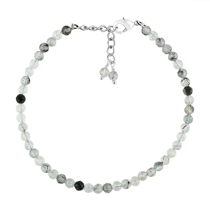 Natural Black Rutile Gemstone Micro Beads Bracelet | Protection & Clarity Jewelry Armonia