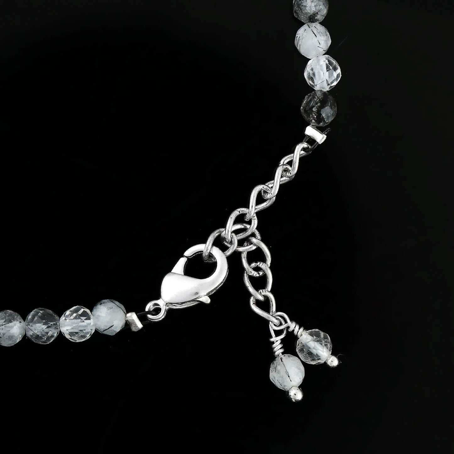 Natural Black Rutile Gemstone Micro Beads Bracelet | Protection & Clarity Jewelry Armonia