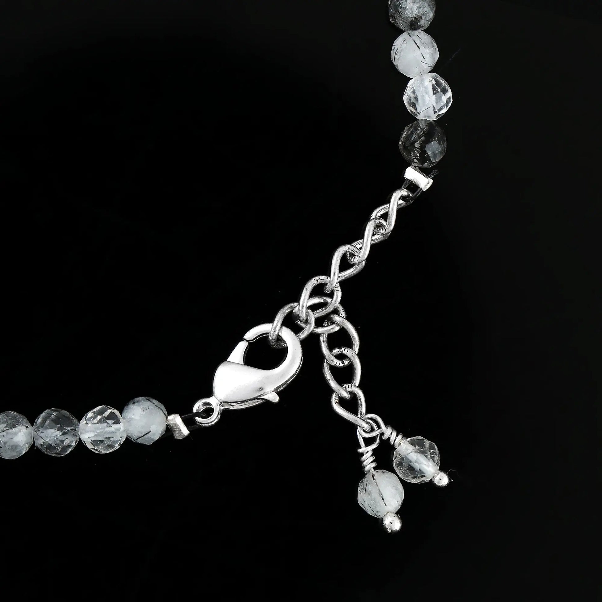 Natural Black Rutile Gemstone Micro Beads Bracelet | Protection & Clarity Jewelry Armonia