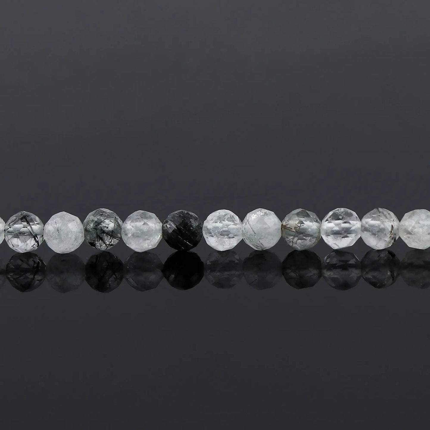 Natural Black Rutile Gemstone Micro Beads Bracelet | Protection & Clarity Jewelry Armonia