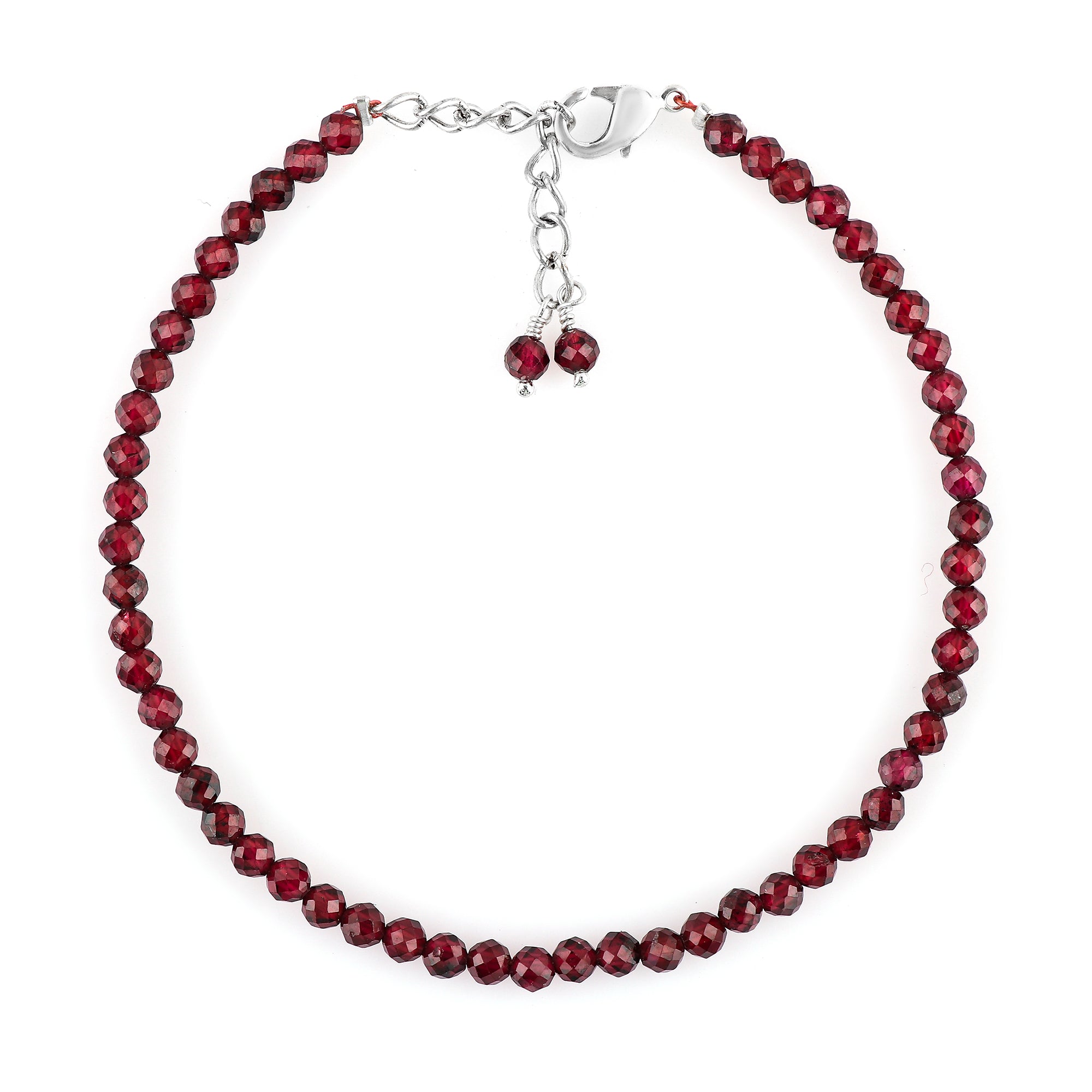 Natural Garnet Gemstone Micro Round Beads Bracelet, Birthstone Healing Crystal