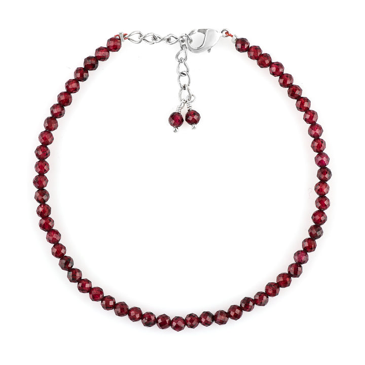 Natural Garnet Gemstone Micro Round Beads Bracelet, Birthstone Healing Crystal