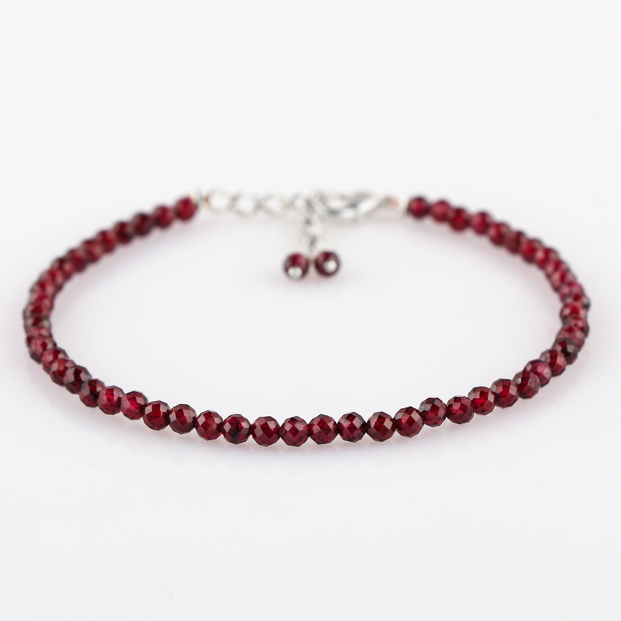 Natural Garnet Gemstone Micro Round Beads Bracelet, Birthstone Healing Crystal