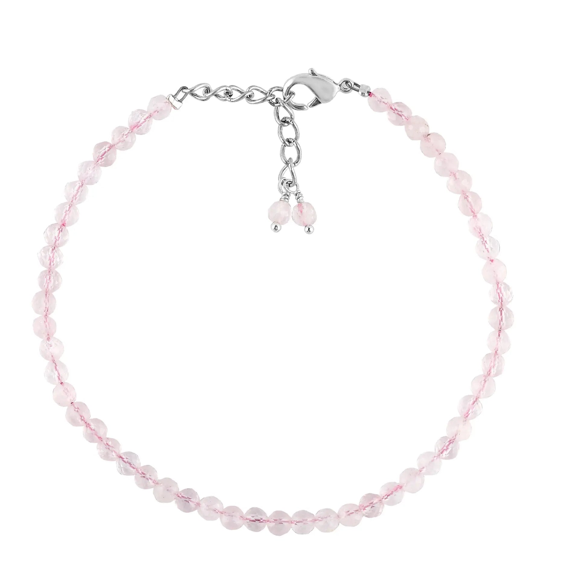 Rose Quartz Healing Bracelet | Natural Micro Round Pink Gemstone Beads Armonia