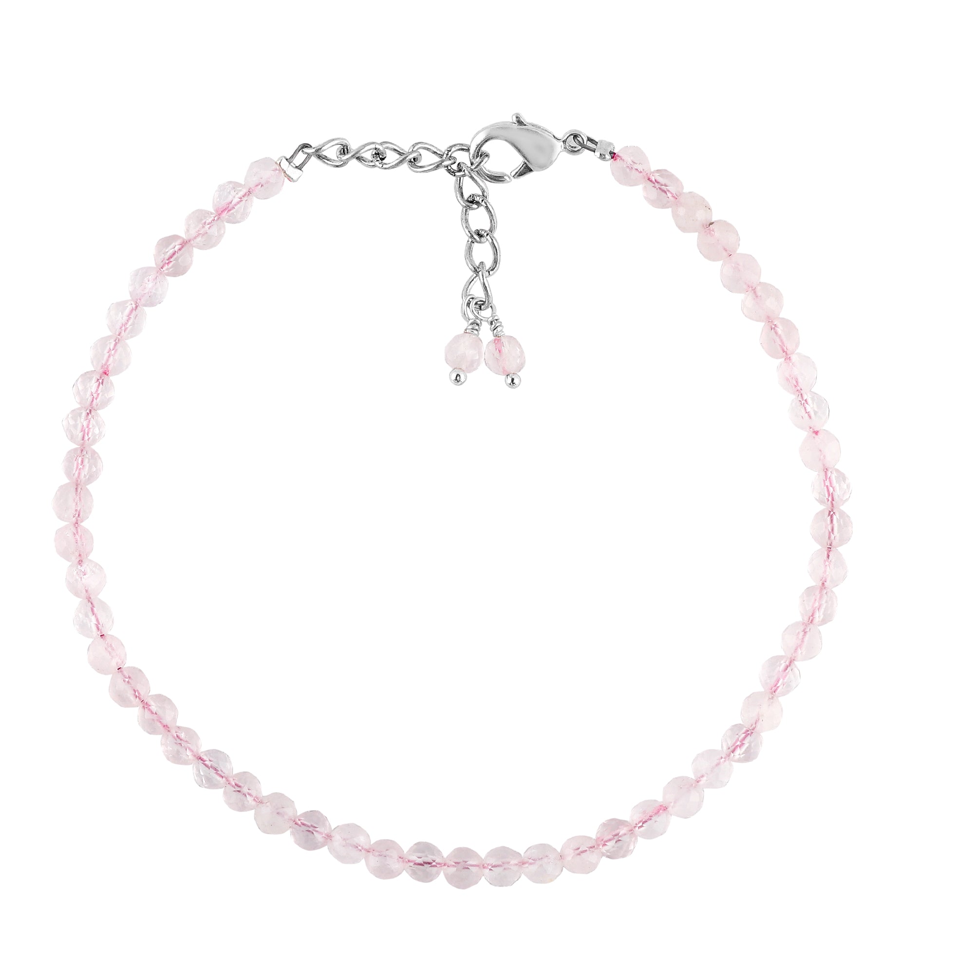 Natural Rose Quartz Gemstone Micro Round Beads Bracelet, Birthstone Healing Crystal
