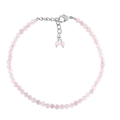 Rose Quartz Healing Bracelet | Natural Micro Round Pink Gemstone Beads Armonia