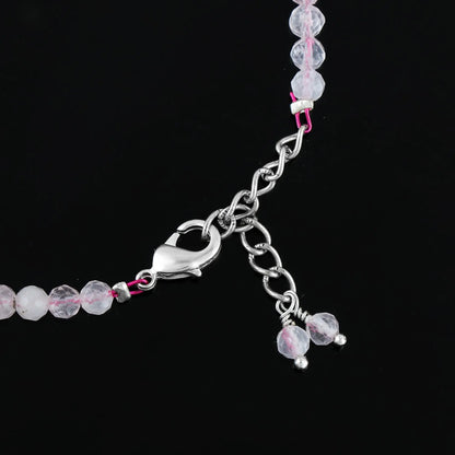 Rose Quartz Healing Bracelet | Natural Micro Round Pink Gemstone Beads Armonia