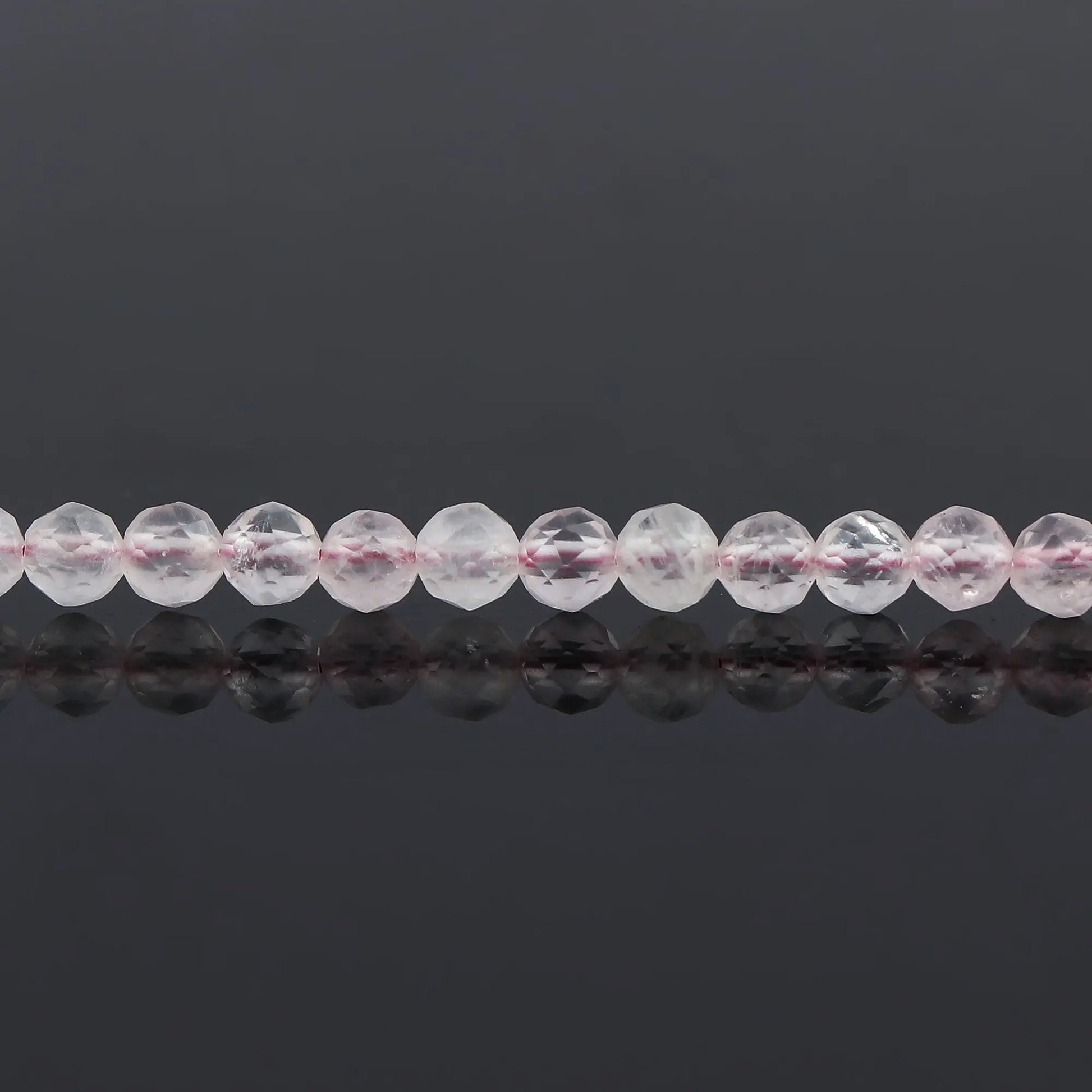 Rose Quartz Healing Bracelet | Natural Micro Round Pink Gemstone Beads Armonia