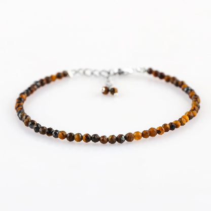 Multi Tiger Eye Healing Bracelet | Natural Micro Round Gemstone Beads Armonia