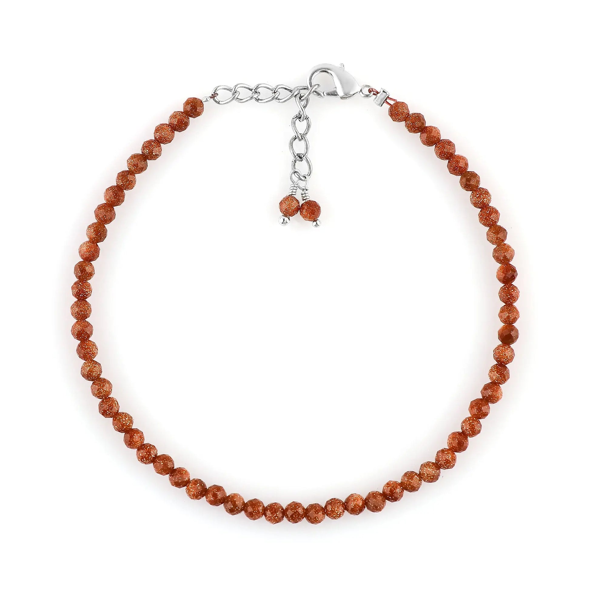 Brown Sunstone Healing Bracelet | Natural Micro Round Shimmer Beads Armonia