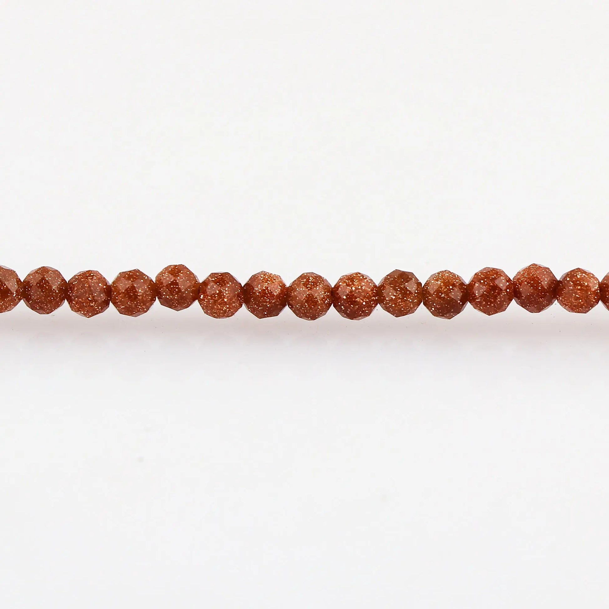 Brown Sunstone Healing Bracelet | Natural Micro Round Shimmer Beads Armonia