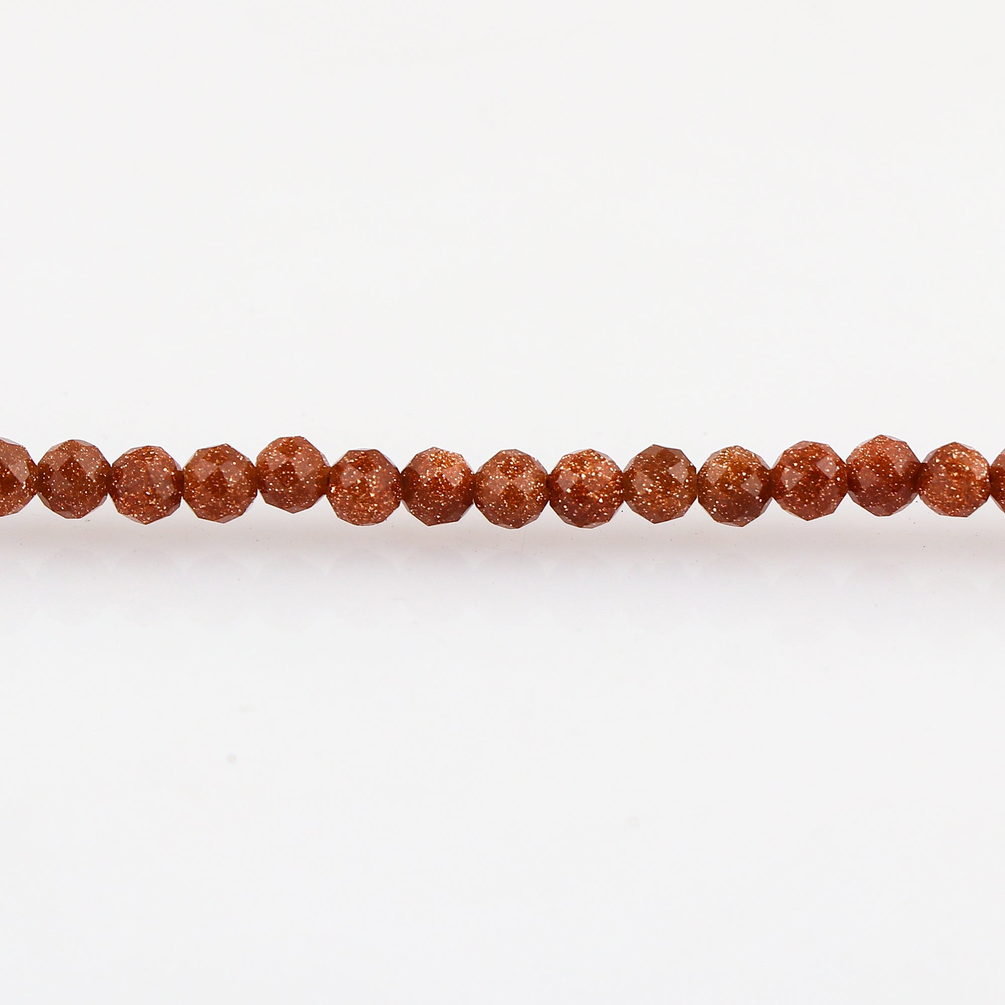 Natural Brown Sunstone Gemstone Micro Round Beads Bracelet, Birthstone Healing Crystal