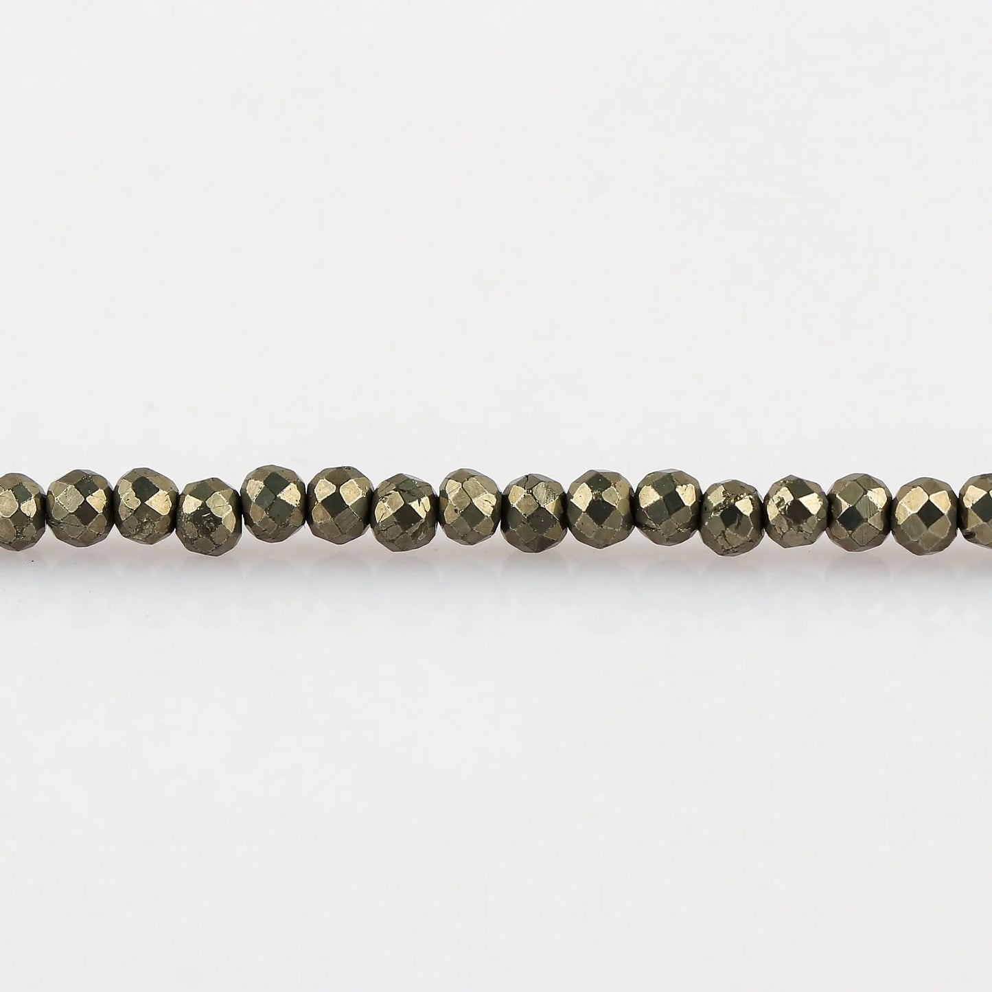 Pyrite Healing Gemstone Bracelet | Natural Micro Round Silver Beads Armonia