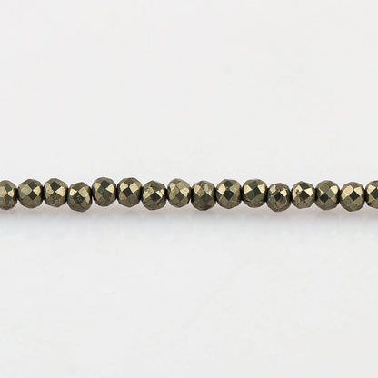 Pyrite Healing Gemstone Bracelet | Natural Micro Round Silver Beads Armonia