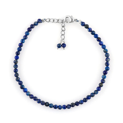 Lapis Lazuli Healing Bracelet | Natural Micro Round Blue Gemstone Beads Armonia