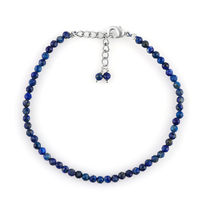 Natural Lapis Lazuli Gemstone Micro Round Beads Bracelet, Birthstone Healing Crystal
