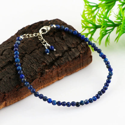 Lapis Lazuli Healing Bracelet | Natural Micro Round Blue Gemstone Beads Armonia