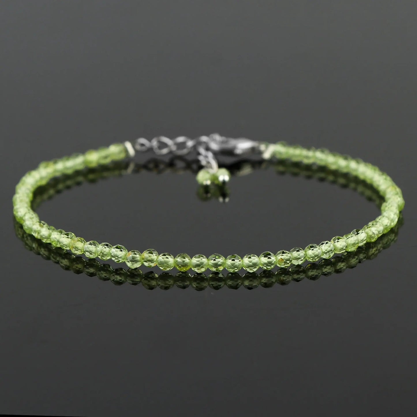 Green Prehnite Healing Bracelet | Natural Micro Round Gemstone Beads Armonia