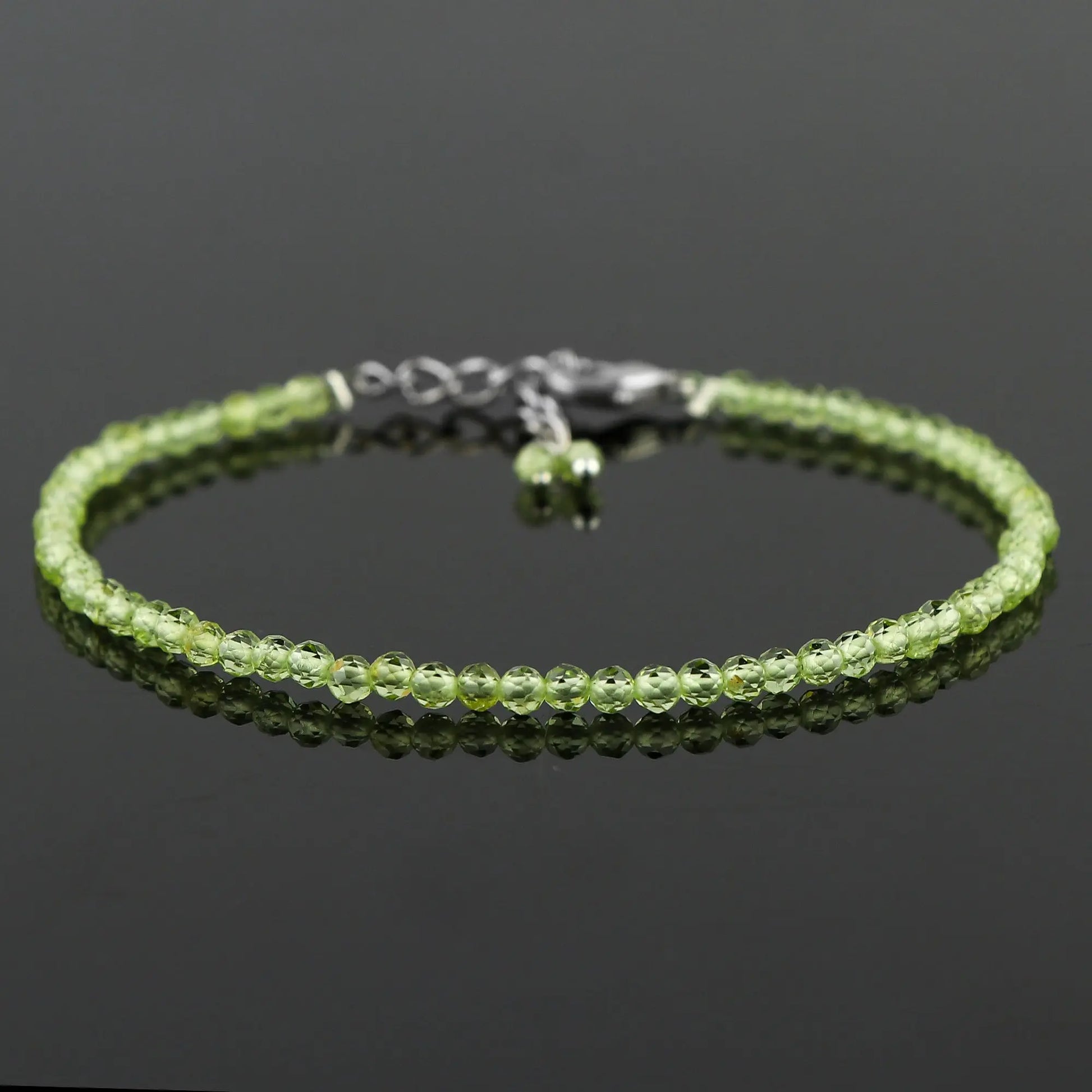 Green Prehnite Healing Bracelet | Natural Micro Round Gemstone Beads Armonia
