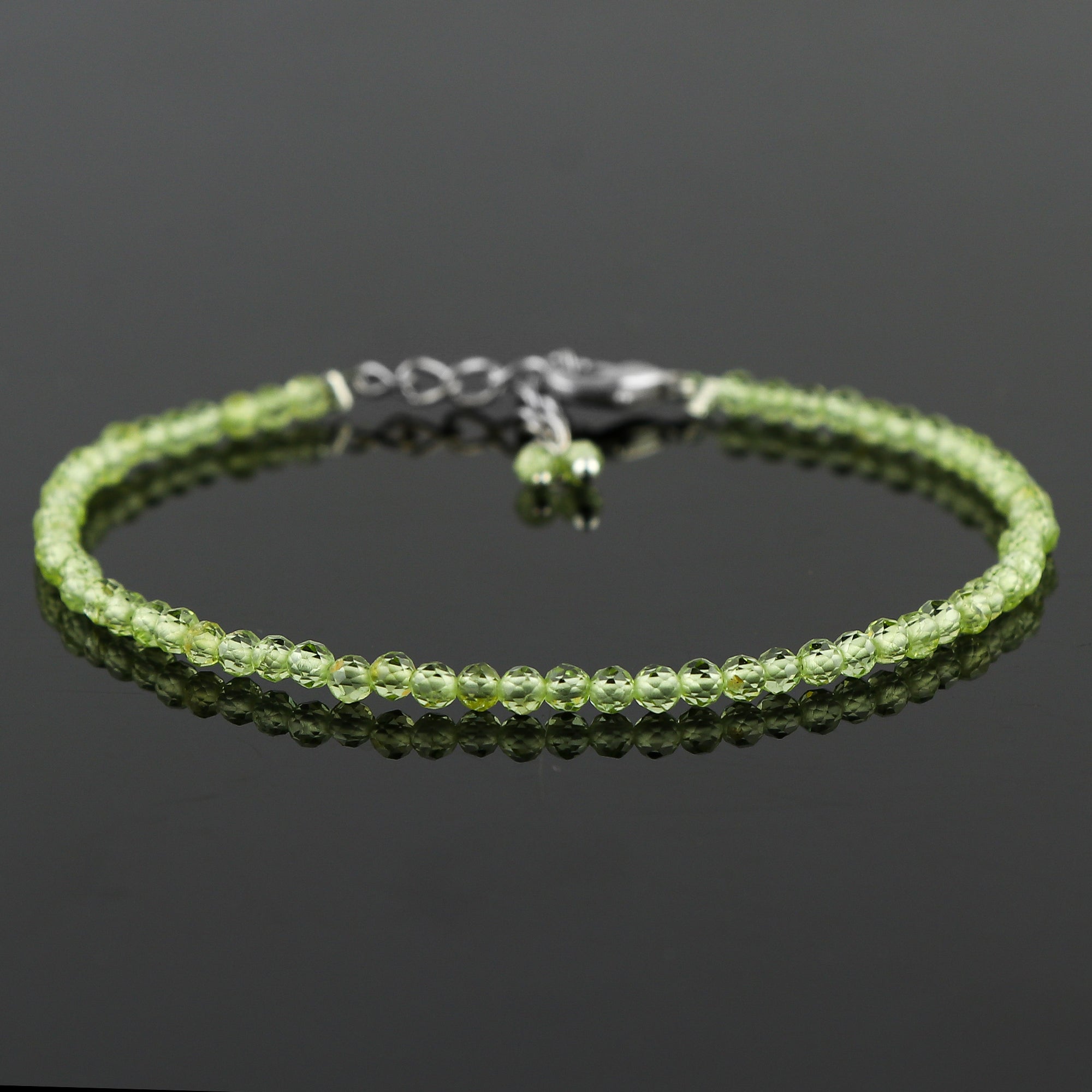 Natural Green Prehnite Gemstone Micro Round Beads Bracelet, Birthstone Healing Crystal